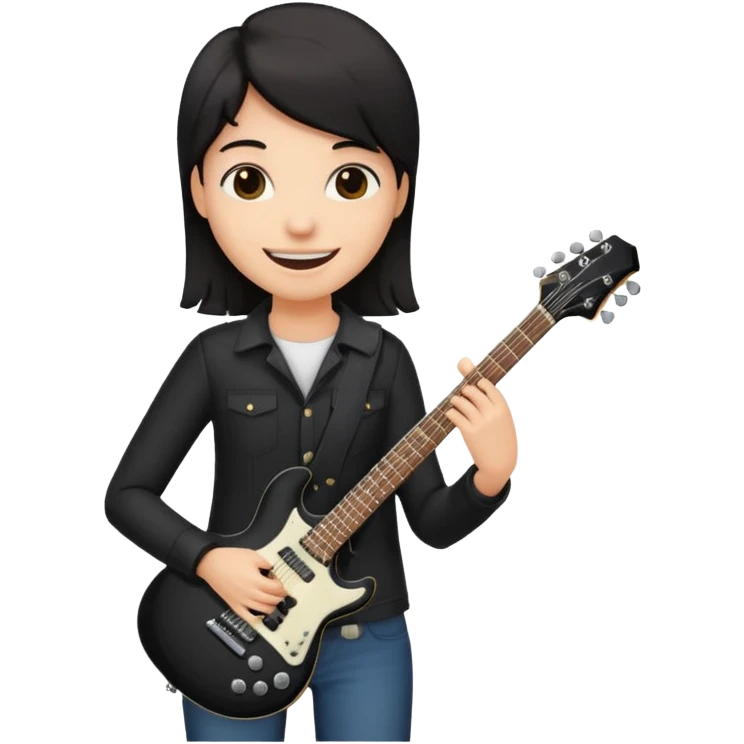 🙂 bu emojinin elinde eloktronik gitar olsun elektronik gitar siyah olsun emoji