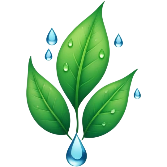 eco-friendly leaf logo with water droplet emoji