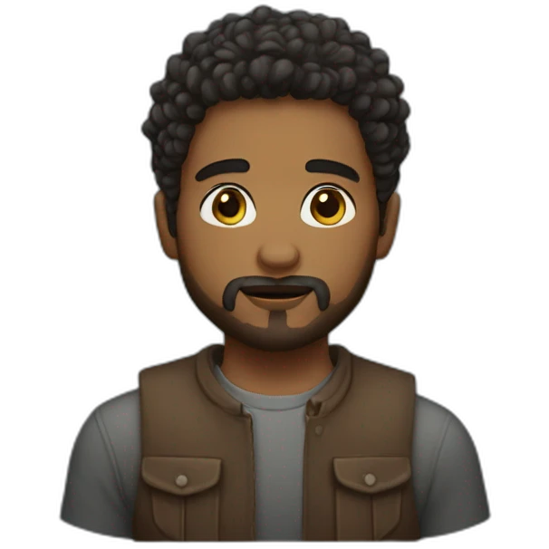 Boy with little beard thick hair emoji