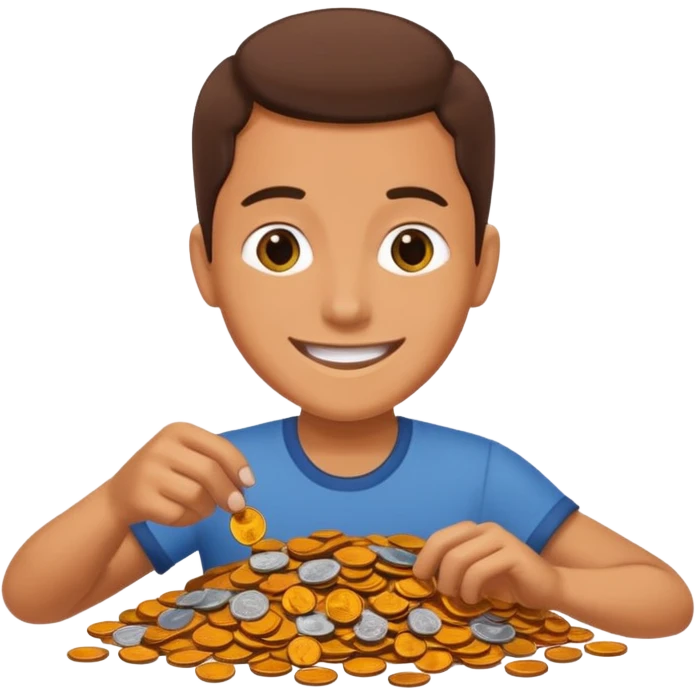 Person picking up pennies emoji