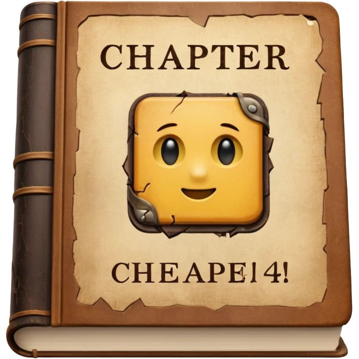 Book with “Chapter 4?” stamped on it emoji