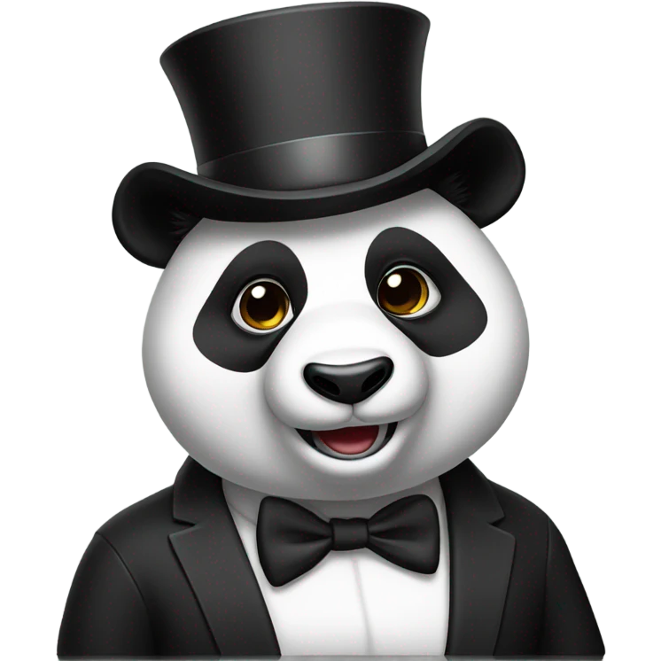 Panda with a top hat emoji