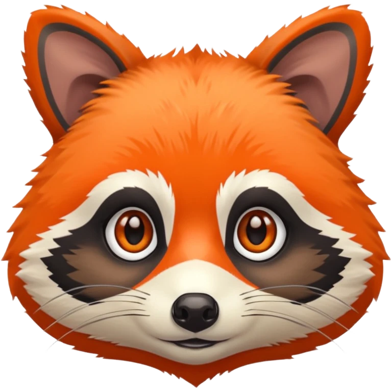 Bright Orange Racoon face emoji