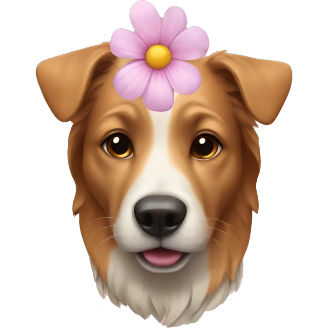 Dog with flower emoji
