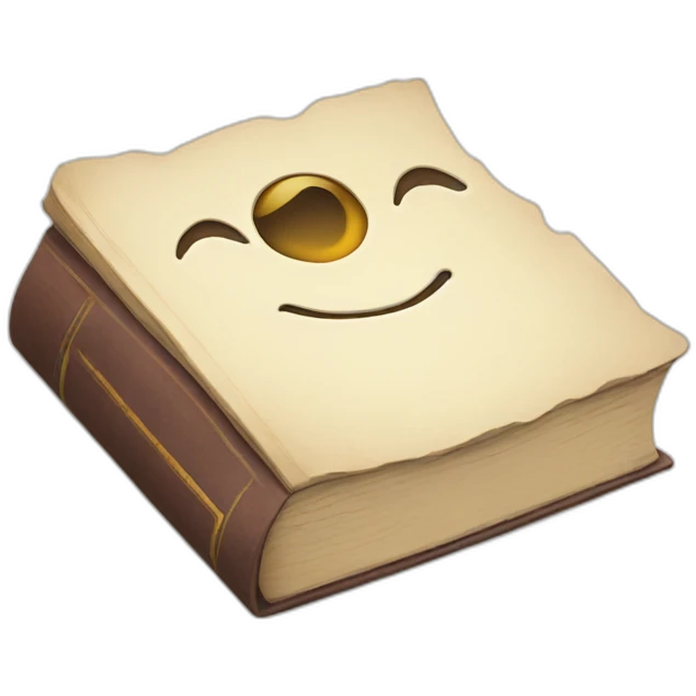 Book with smiling face emoji