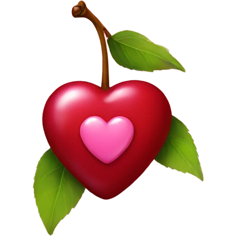 Cherry with pink heart  emoji