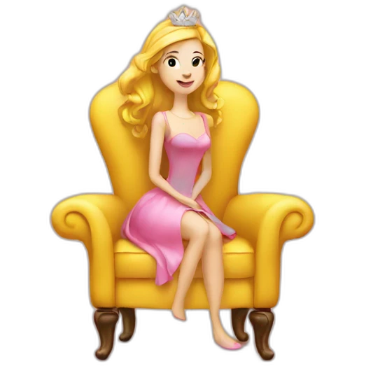 Yellow chair with princess emoji