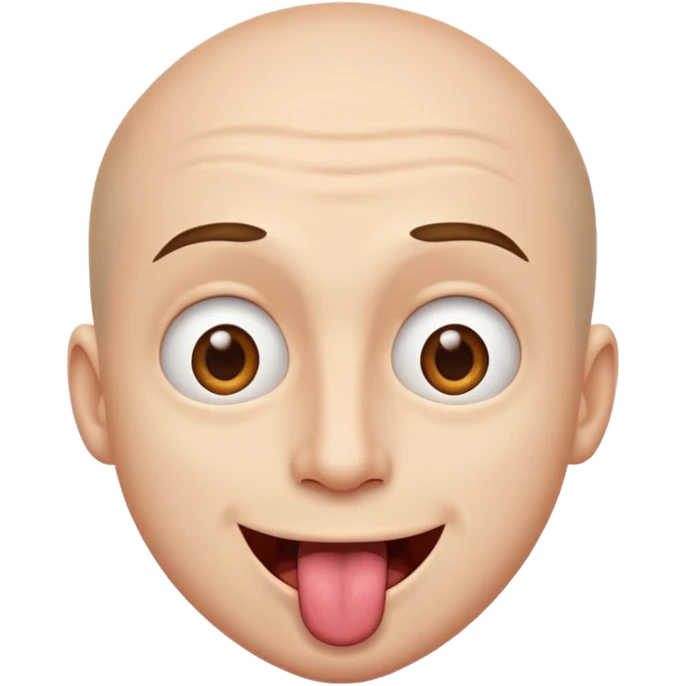 un homme de face qui tire la langue et a les yeux vers le ciel, expression exagérée emoji