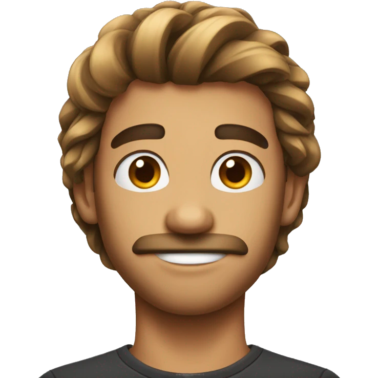 full hair with handsome face emoji