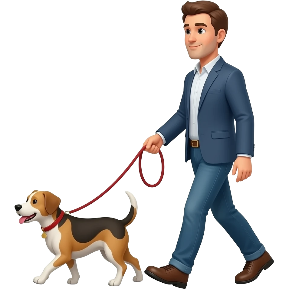 a dog walk man emoji
