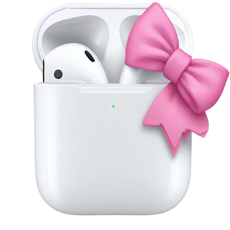 airpods with pink bow emoji
