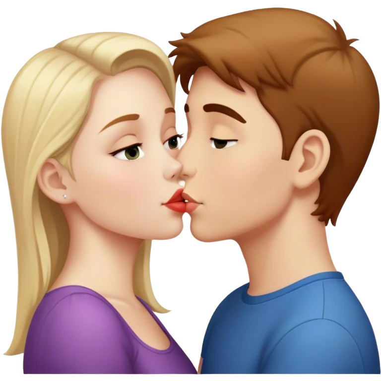 Girl kissing boy  emoji
