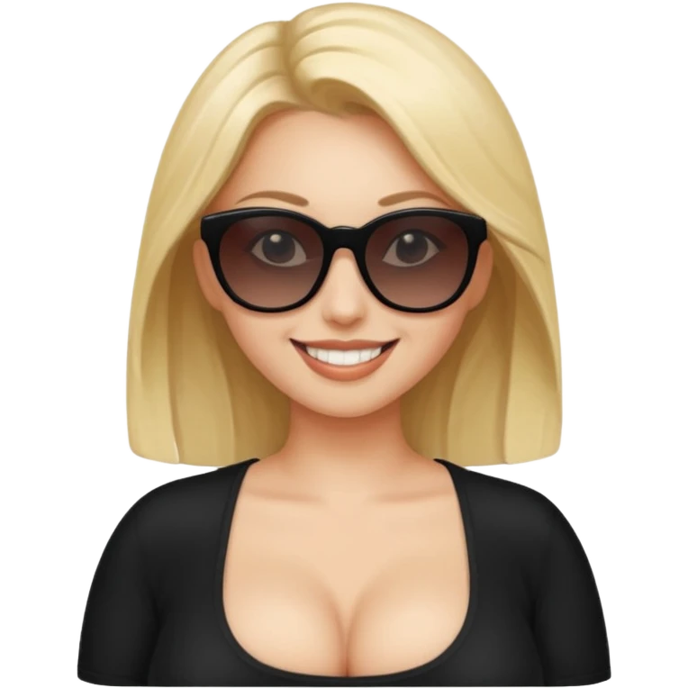 girl naked big boobs with sunglasses black emoji