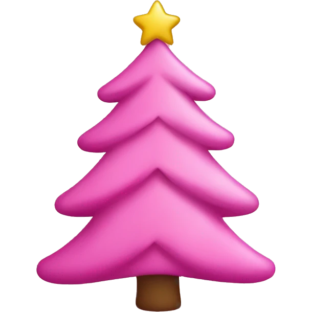 Make a pink cute Christmas tree emoji