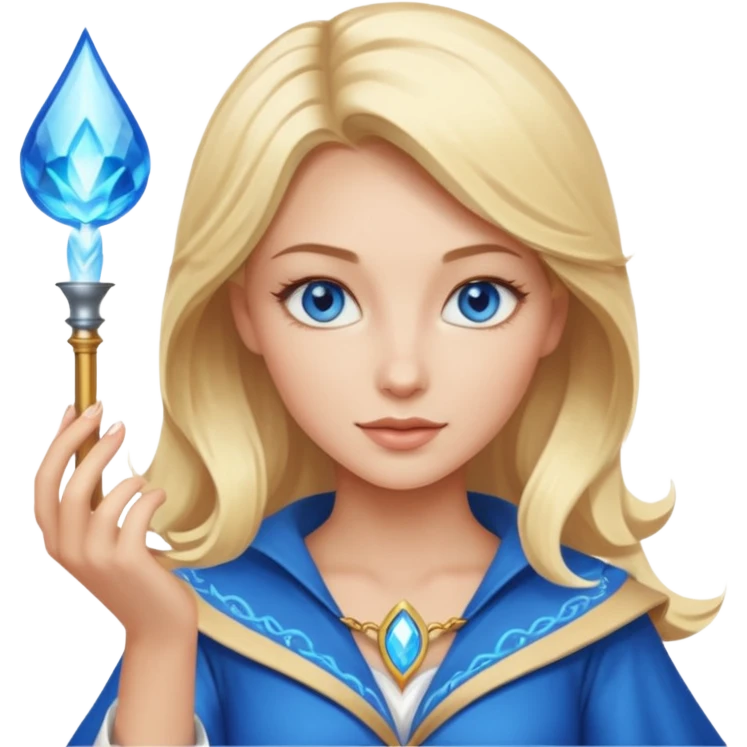 Witch magicien blonde woman blue eyes emoji