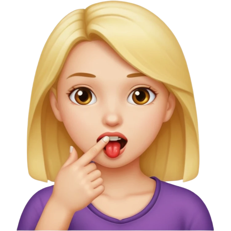 A girl biting her finger emoji