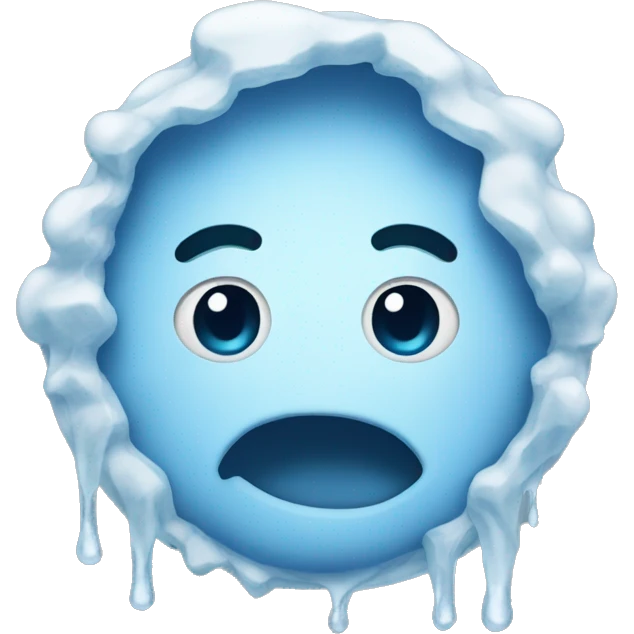 the cold freezing grimacing face emoji but its thawing and happy emoji