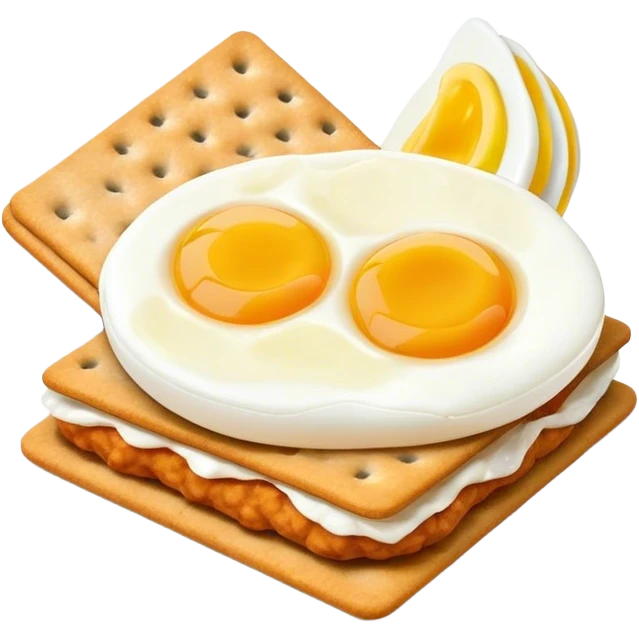 Cracker with fish paste and boiled egg  emoji