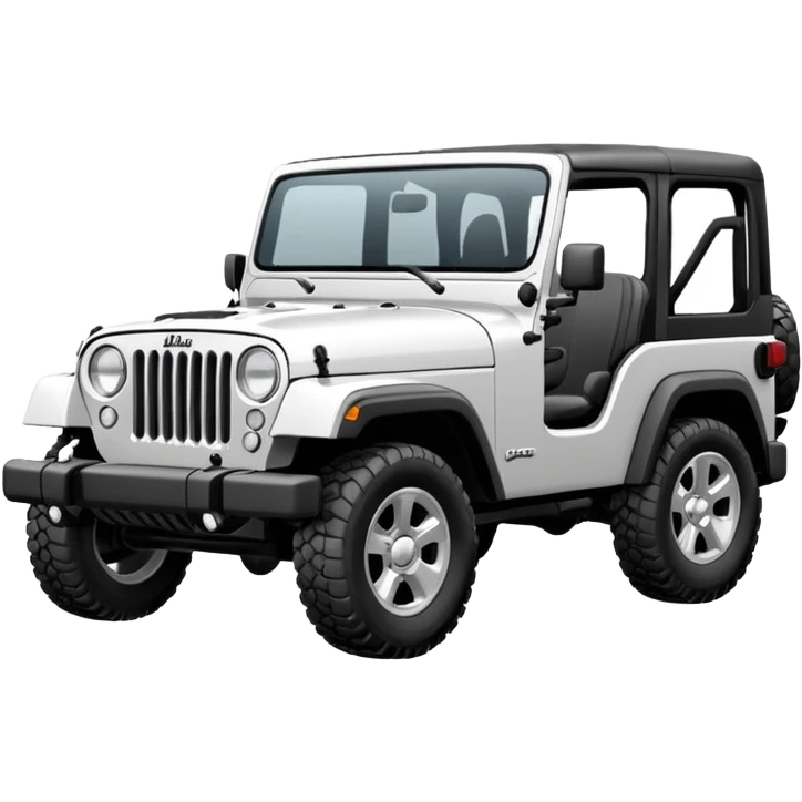 Black and white outline of a jeep emoji