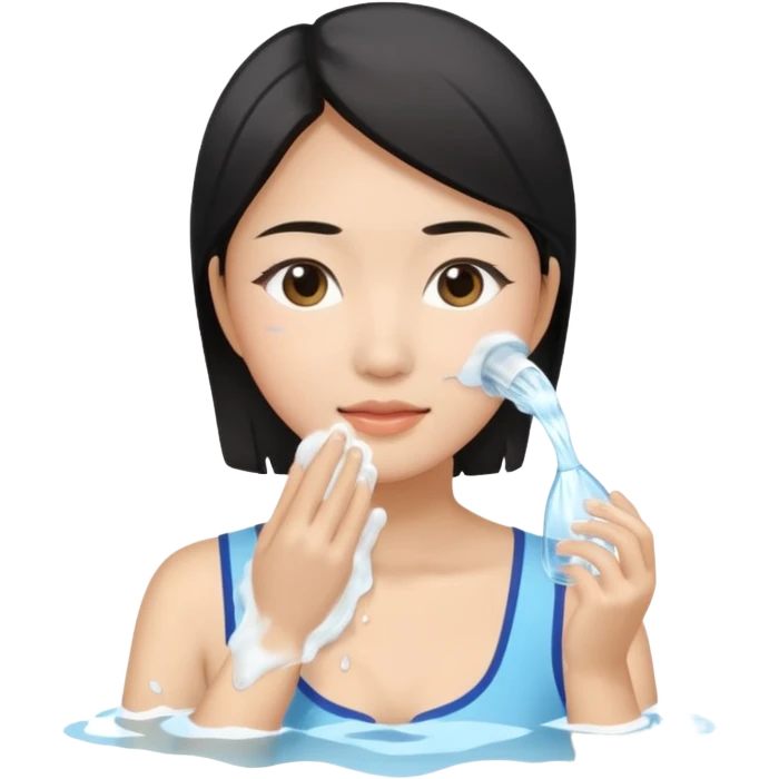 Asian Woman Washes Face emoji