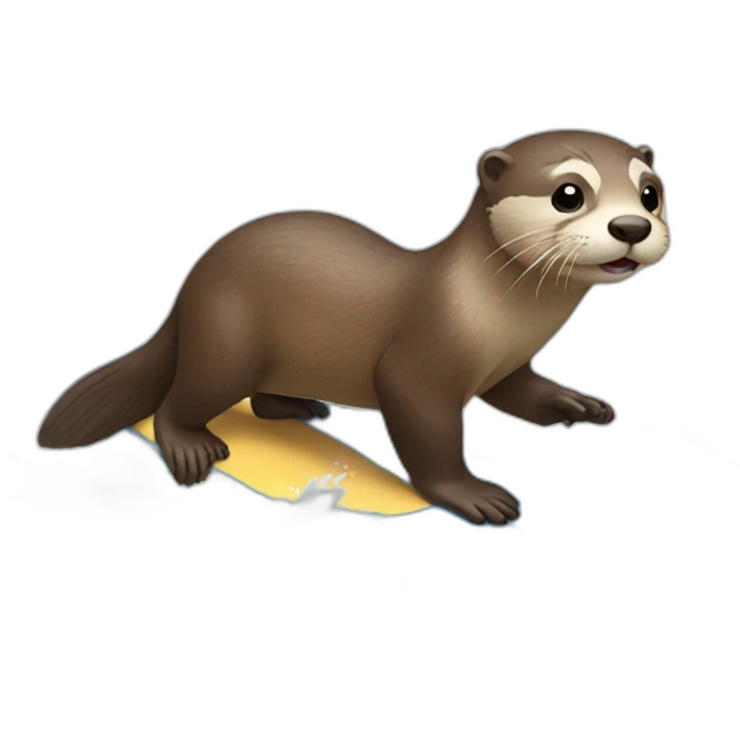 Otter surfing emoji