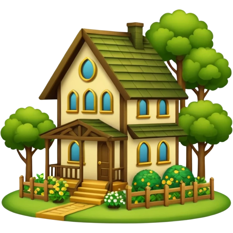 a home which has garden like and the home has slack emoji,  emoji