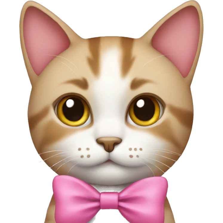 Cat wearing pink bow emoji