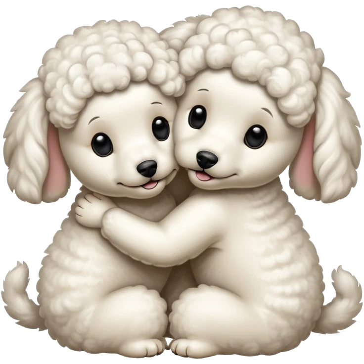 Poodles hugging eachother emoji