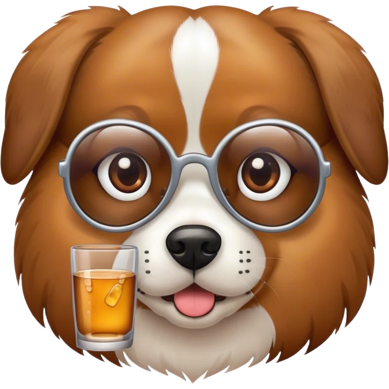 Dog with double glass emoji