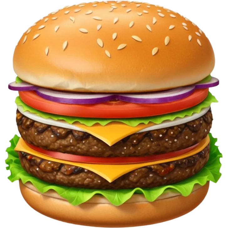Draw a hamburger on a plate using a front camera with a 10-degree angle from the ground, ensuring the object remains stationary without rotation or tilt. emoji