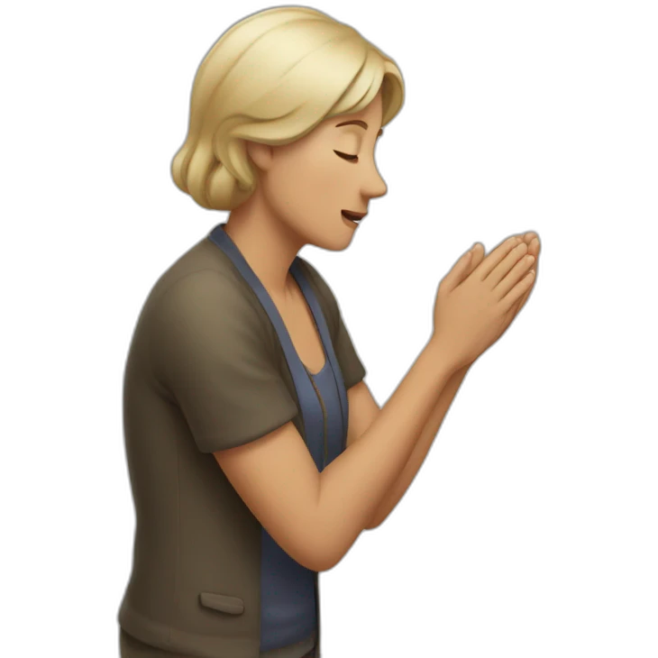 Woman begging a man emoji
