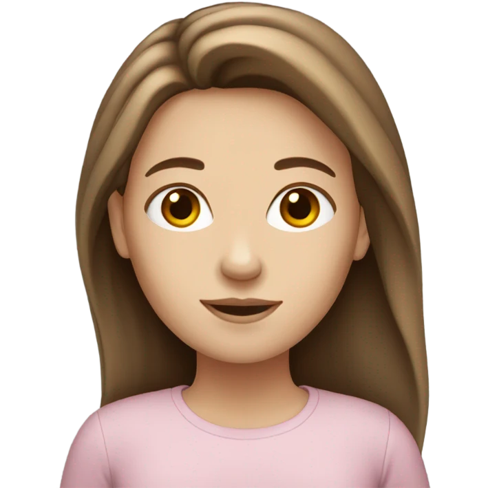 White girl with long brown hair emoji