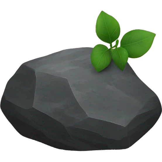 stone coal on the wood plate emoji