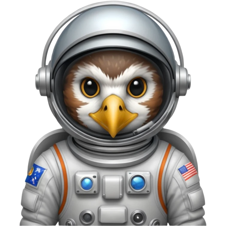 hawk with astronaut suit emoji