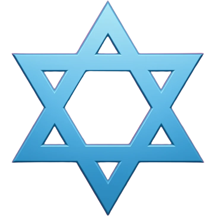 Звезда Давида и символ  ס в голубом цвете на темно розовом фоне emoji