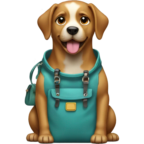 a dog with a bag emoji