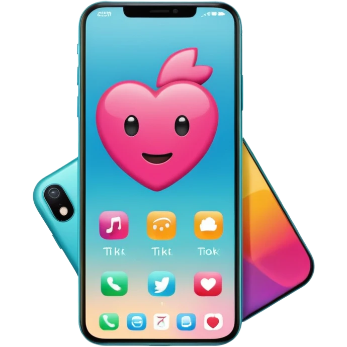 apple style emoji of a smartphone with a TikTok video playing on screen emoji