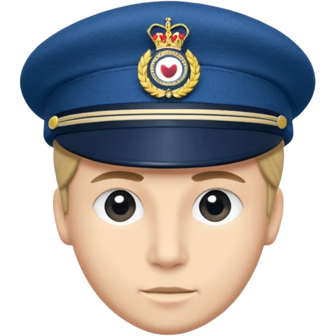 Royal Air Force air cadet beret that’s blue and has the badge pin emoji