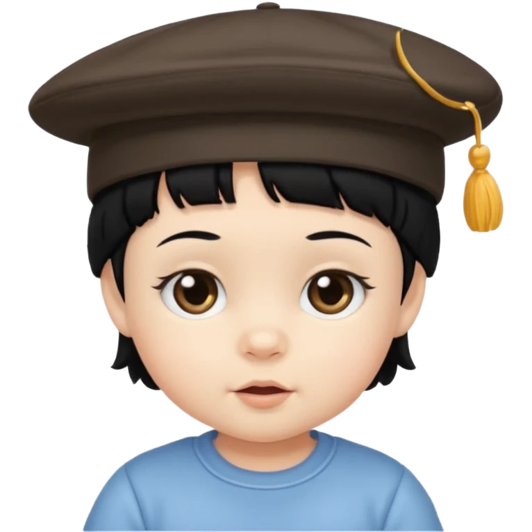 baby with hat black hair emoji