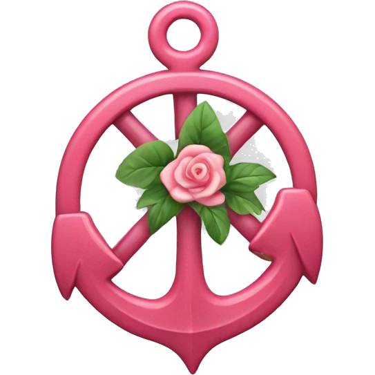 Un timón con un ancla adentro y todo adentro de una rosa náutica  emoji