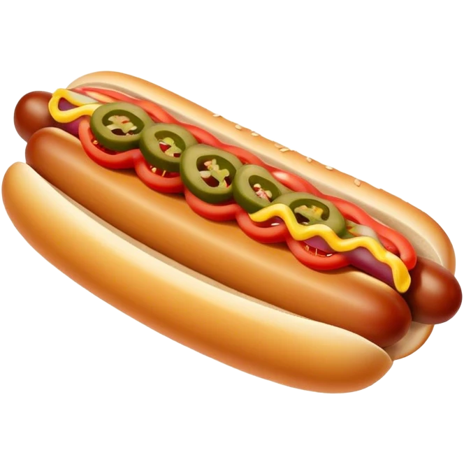 Chicago hotdog with everything on it except ketchup emoji