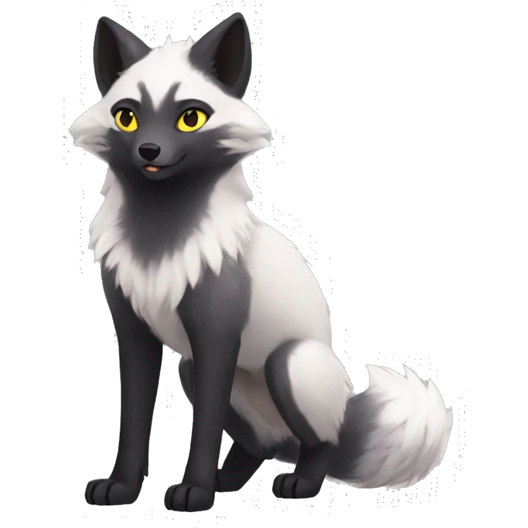Arctic-Fox-Umbreon-Anubis-Silver-Fox-hybrid full body emoji