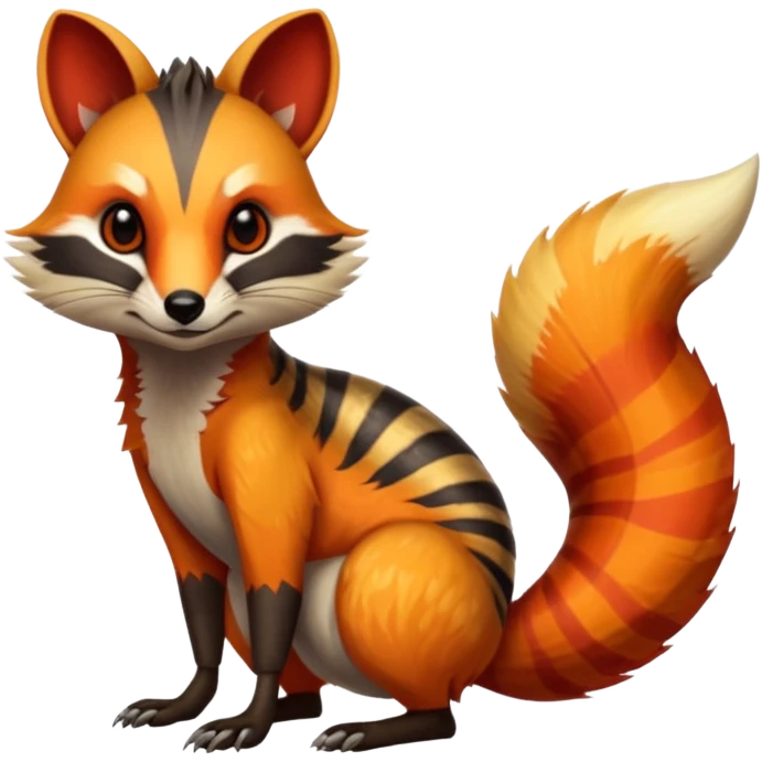 Fiery Wicked Cool Hot Edgy Badass Numbat-Fox-Civet-Vernid-fusion-hybrid-creature emoji