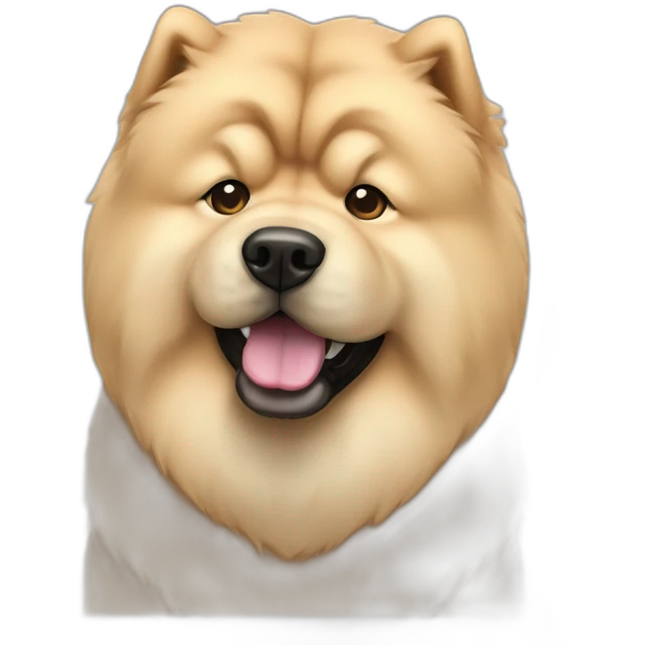 Chow chow cream with black tongue emoji