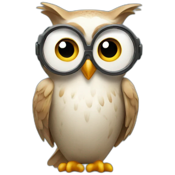 elegant owl creating movies emoji
