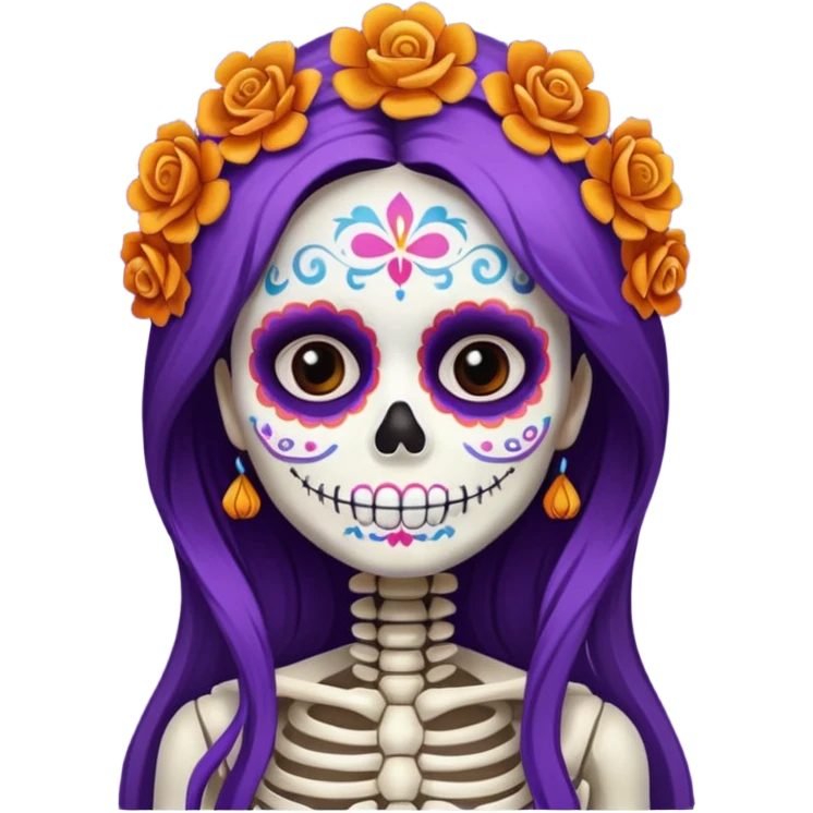 Niña esqueleto día de los muertos  emoji