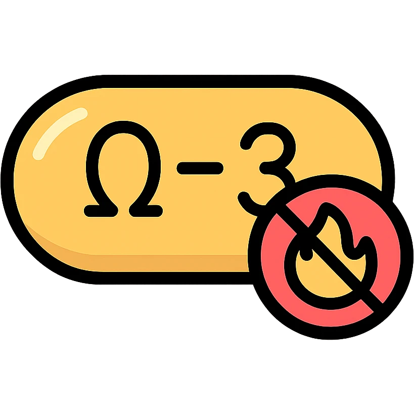 Omega-3 fish oil capsule, anti-inflammatory supplement emoji