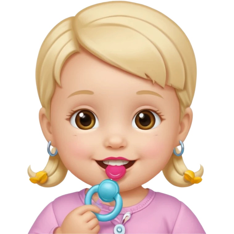 a baby girl with pacifier emoji