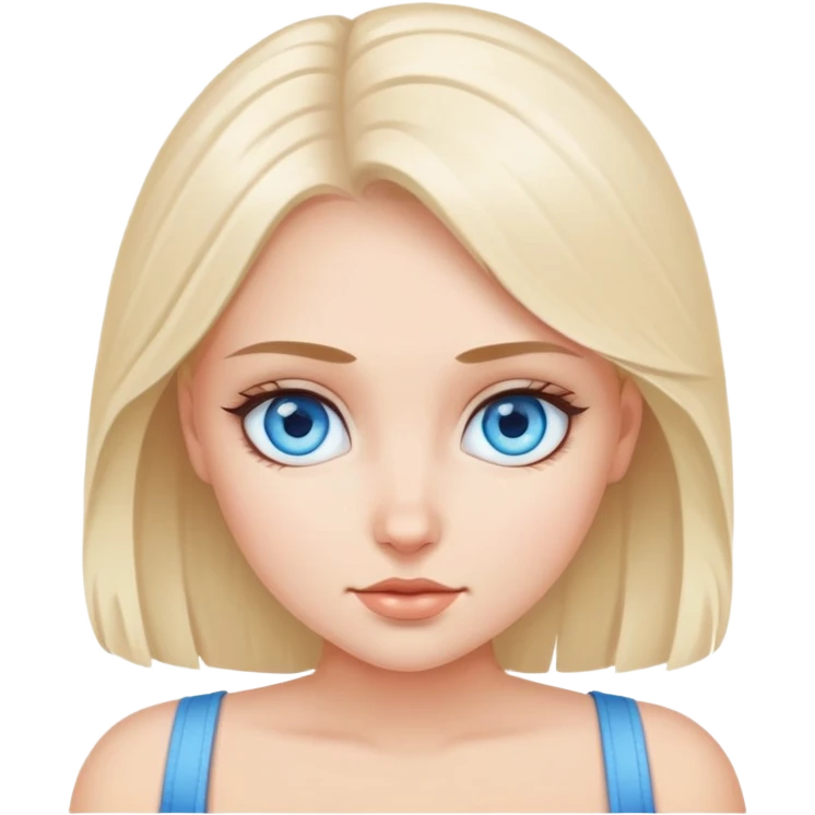 big boobs blue-eyed girl emoji
