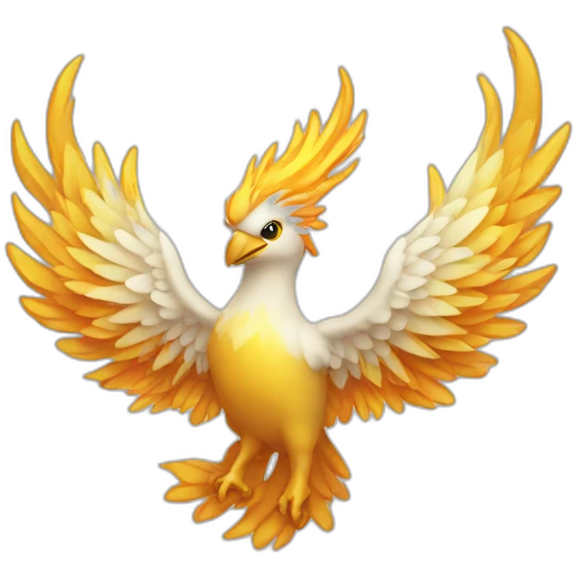 White Golden Phoenix Fire Head emoji